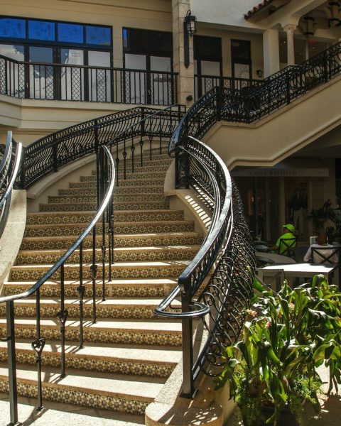 a set of stairs in front of a building