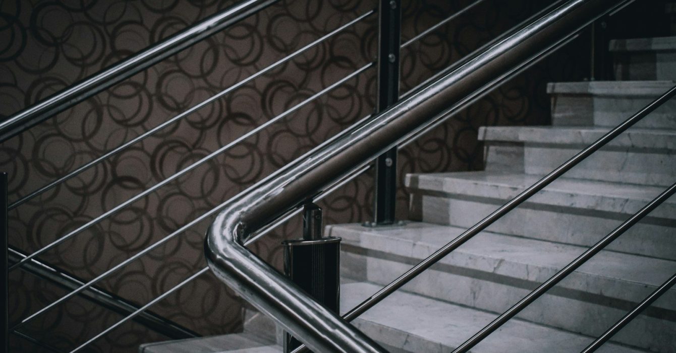 gray concrete stairs