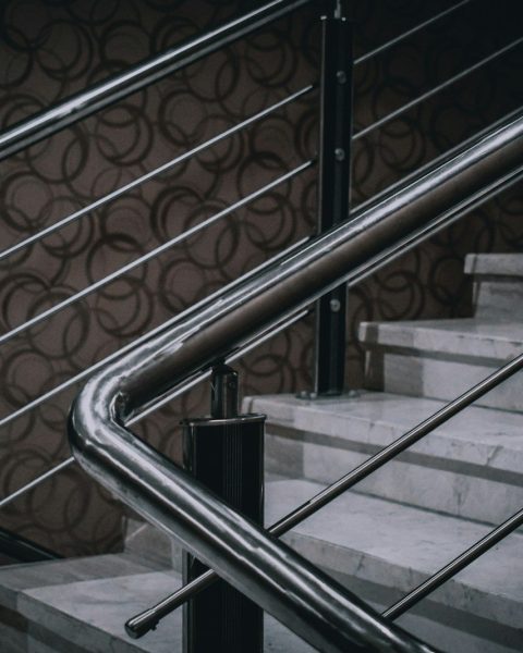 gray concrete stairs